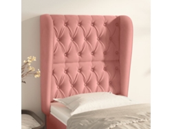 Cabecero Con Orejas De Terciopelo Rosa 83x23x118/128 Cm