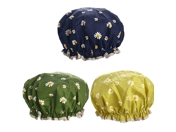 Gorro De Ducha Impermeable Para Mujer, Doble Capa Ajustable, Reutilizable.