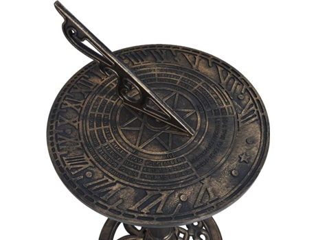 vidaXL Reloj solar de plástico color bronce 35,5x82 cm