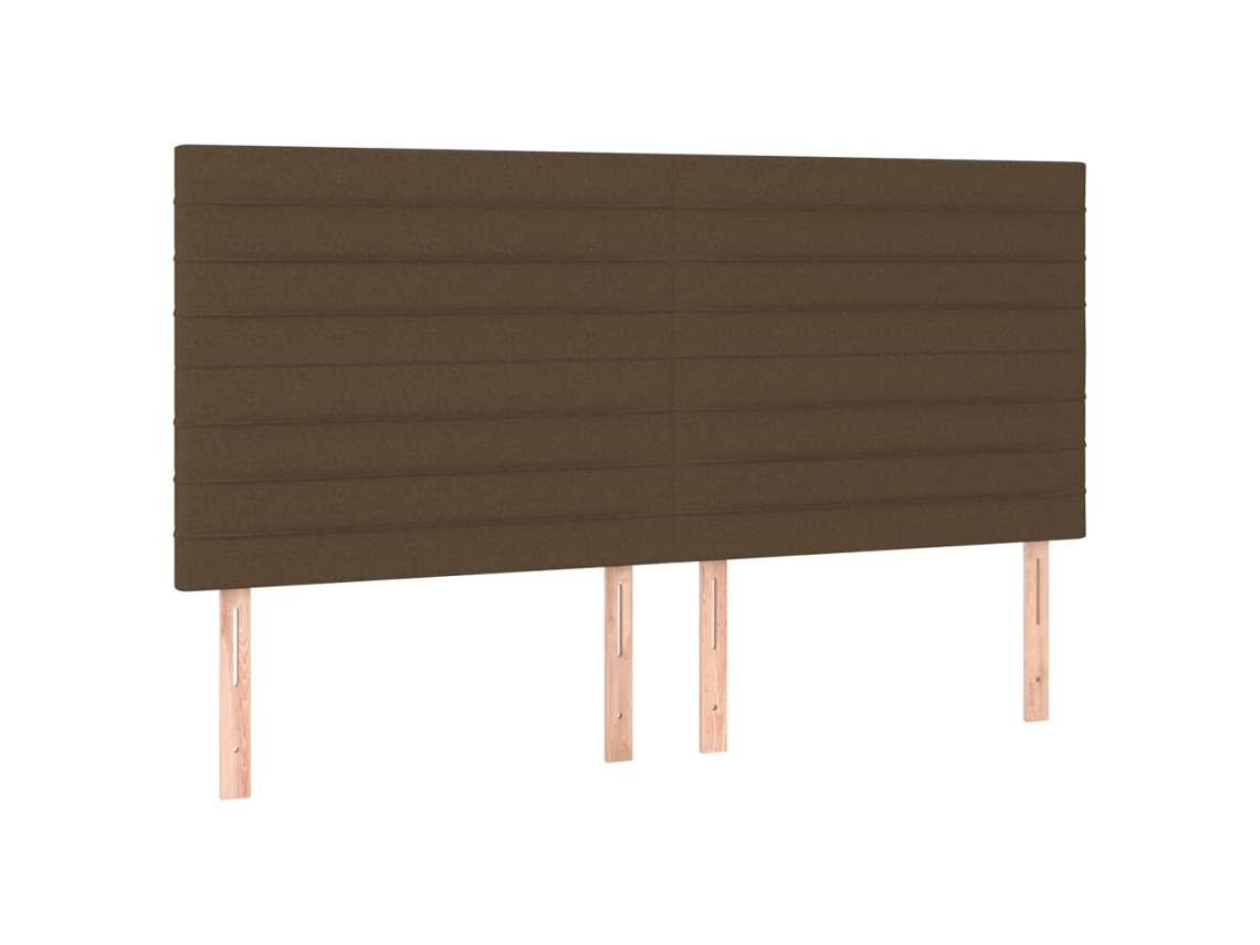 Maison Exclusive - Cabecero De Cama Marrón Oscuro 180x5x118/128 Cm De Tela