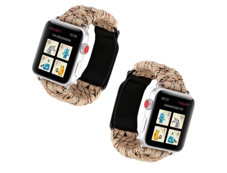 Pulsera de Alambre Trenzado para Garmin Forerunner 255 Music Kaki VEANXIN