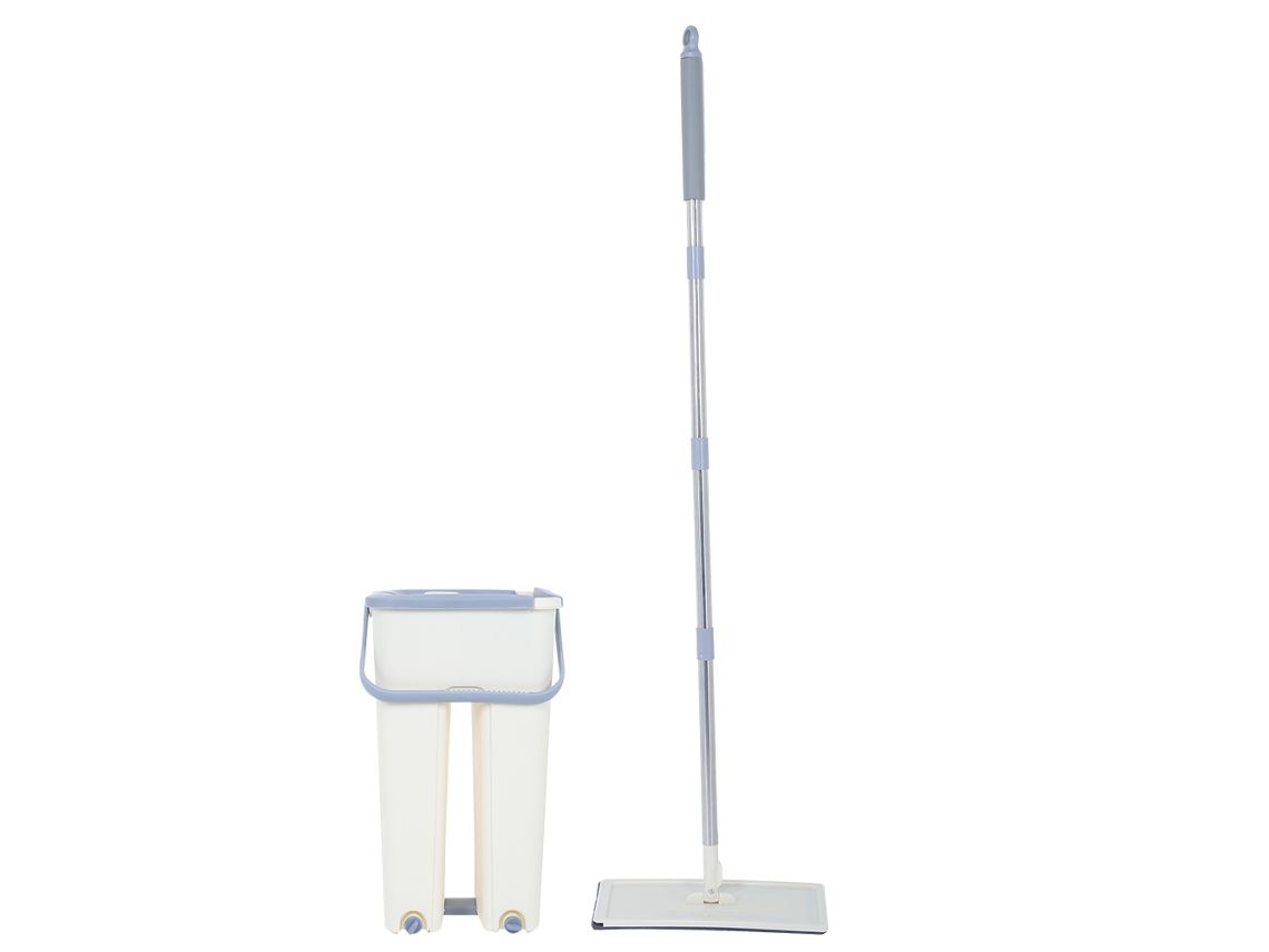 Fregona plana giratoria 360 grados para el hogar, con balde, para lavar a mano y limpiar el suelo.