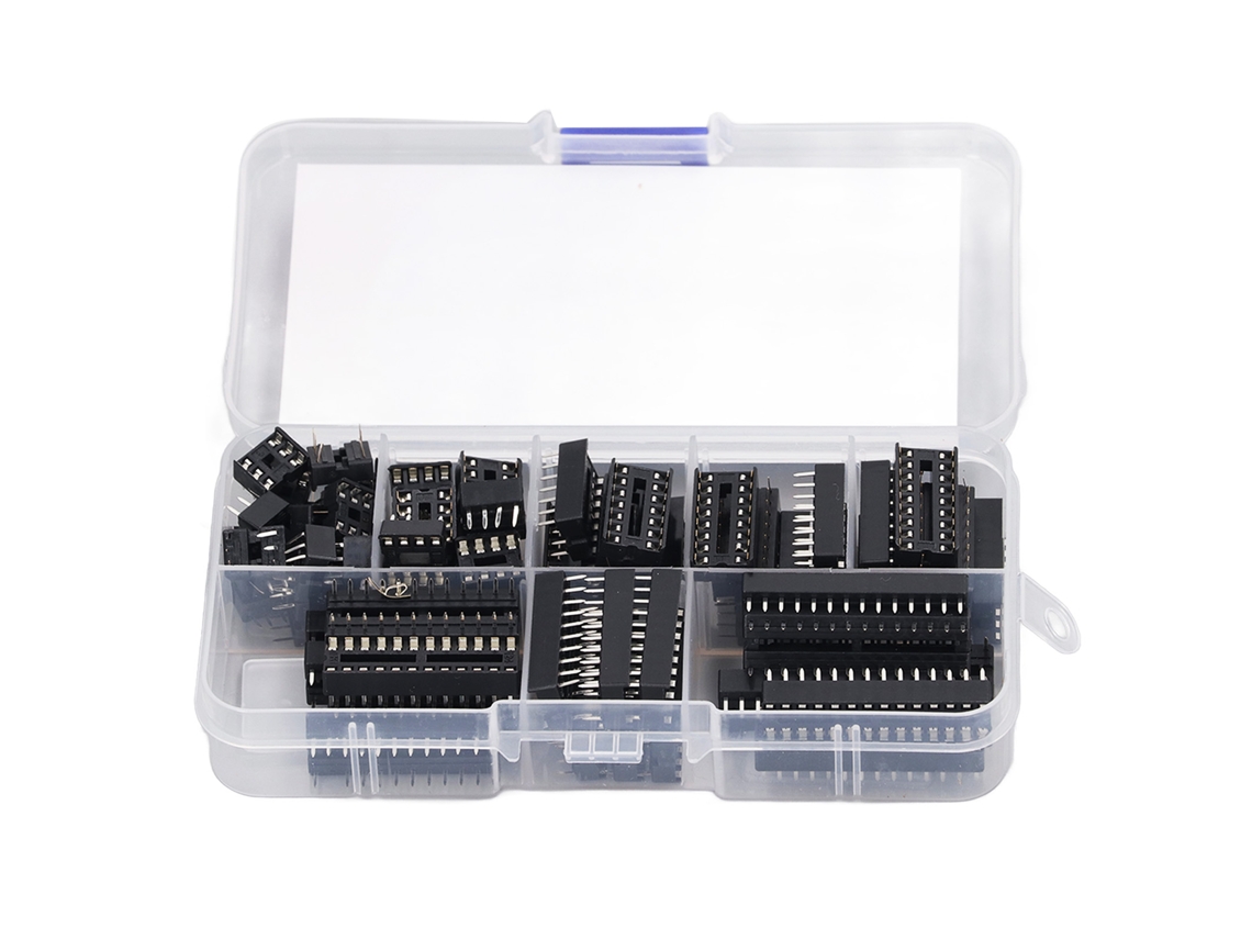 Kit de 66 Zócalos de Chips IC de Plástico Aislado com Pinos 6p a 28p S/MARCA