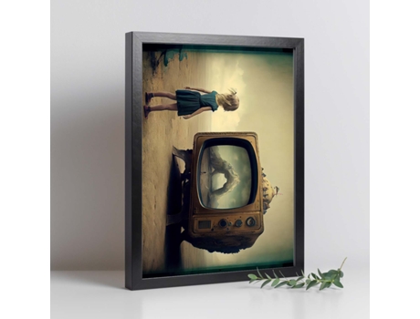 NACNIC Poster Varado En Estilo Surrealismo Cinematográfico Ilustraciones y Grabados de Historieta Abstracta y Artística A4 Marcos Negros