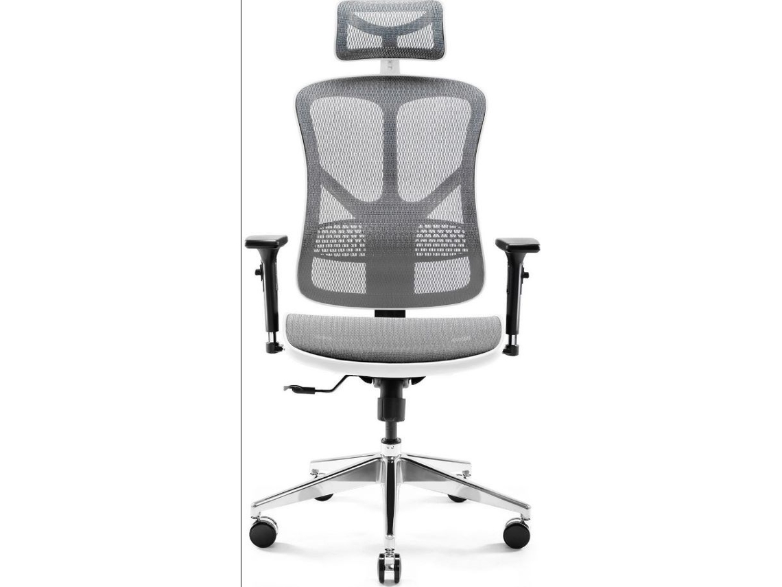 Silla para juegos DCR básica Diablo V en blanco y gris