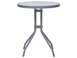 Maison Exclusive - Mesa de jardín de 60 cm en acero y cristal, gris claro
