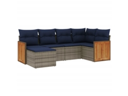 Maison Exclusive - Conjunto De Sofá De Jardín De 6 Piezas Con Cojines, Poliratán Gris