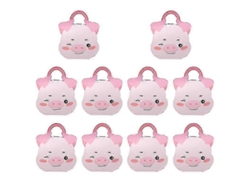 Juego de 10 cajas de cartón para dulces con estampado de cerdos, ideales para regalos de cumpleaños. Hengjian