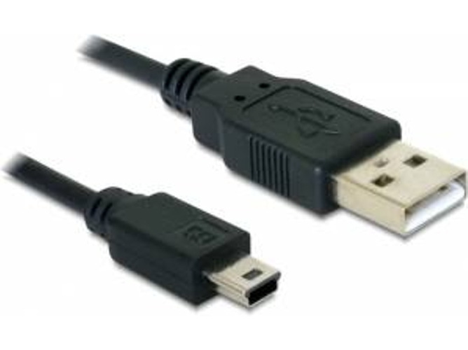 Cable USB DELOCK USB A/Mini-USB B 0.70 m Macho/Macho Negro