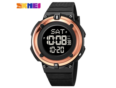 Reloj deportivo digital Relojes con pantalla LED para hombres Reloj despertador luminoso resistente al agua-oro rosa LUUCOZK