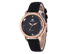 Reloj De Pulsera Analógico De Cuarzo Con Dial Redondo Fashionable (negro)