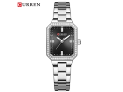 Relógio Feminino Pequeno Quadrado (branco E Preto) Com Movimento De Quartzo, À Prova D'água E Com Strass.