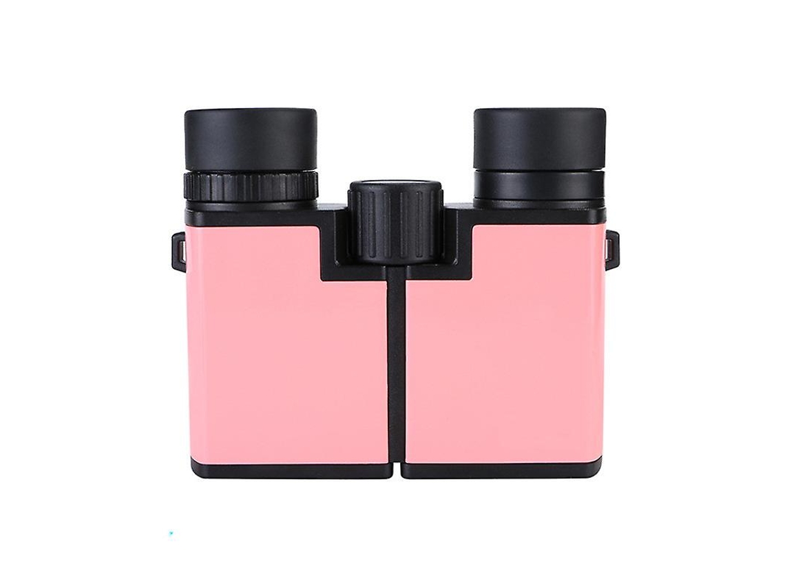 Binoculares cuadrados de 8x22 de alta definición para viajes al aire libre, juguetes para niños, compactos, color rosa, Yizhood