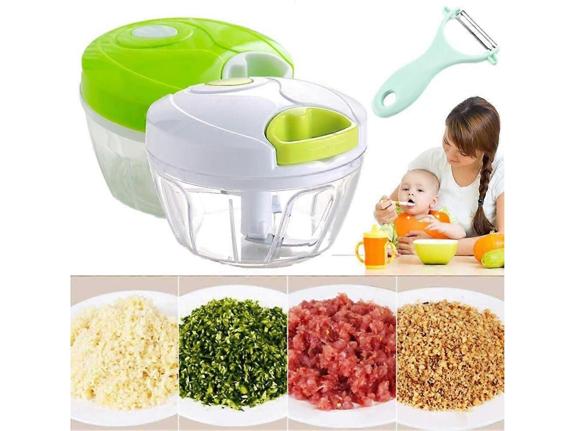 Picadora de cebolla con poleas y 3 cuchillas de acero inoxidable para cebollas, verduras, frutas, ajo y hierbas Everley891