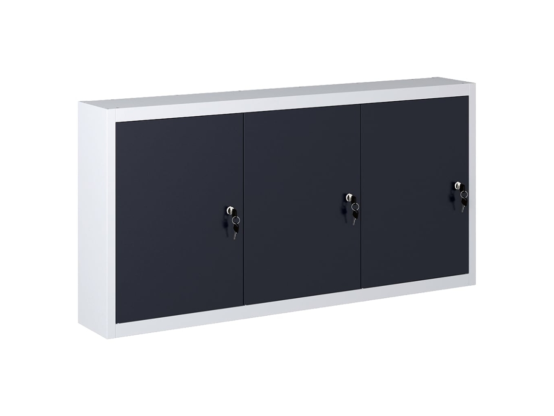 Armario industrial de pared para herramientas, metal gris y negro, DKD HOME DECOR