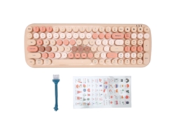 Teclado Inalámbrico Bluetooth Con 100 Teclas Redondas De Estilo Retro Para Tabletas Ios, Teléfonos Móviles Y Portátiles.