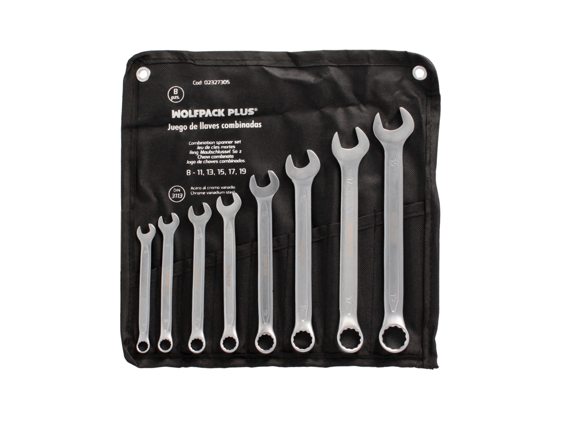 Juego Llaves Combinadas WOLFPACK LINEA PROFESIONAL LINEA PROFESIONAL Plus 8 Piezas