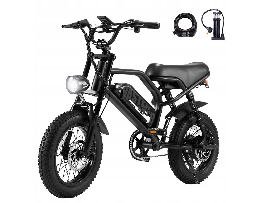 Bicicleta Elétrica A13 36v 12.8ah 250w 25km/h 70km Pneu Largo 16*3.0