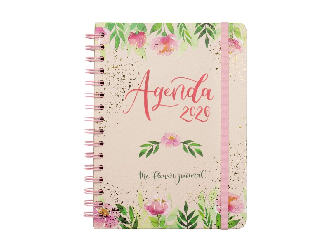 Finocam The Flower Journal Agenda A5 15,5 x 21,2 cm Rosa 2026