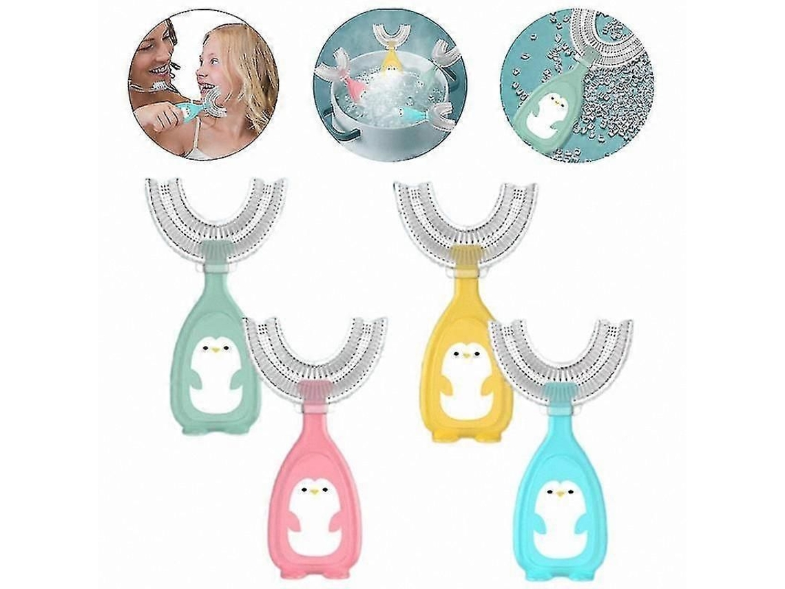 Cepillo de dientes infantil en forma de U con limpieza suave de 360 ​​grados para niños de 2 a 12 años. GOKOCO