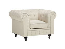 Sillón BELIANI Chesterfield de Poliéster Beige 110x75x70