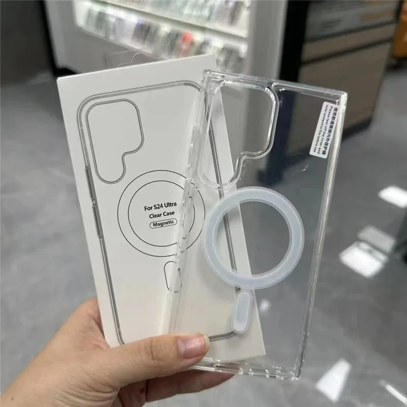 (transparente Samsung S23) Funda Protectora Magnética Transparente Para Samsung, Compatible Con La Carga Inalámbrica Magsafe.