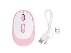 Ratón Inalámbrico Bluetooth Para Portátil Con Clic Silencioso, 800-2400 Dpi Y Batería De 500 Mah Para Pc Portátil - Rosa