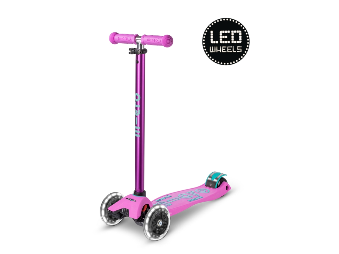 Patinete Micro Maxi Micro Deluxe LED, edición limitada color lavanda, para niños