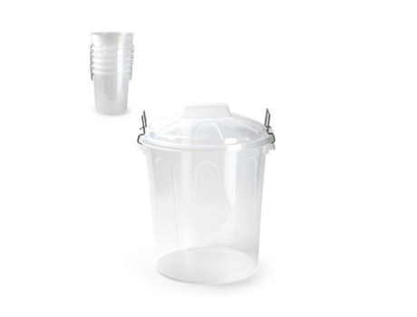 Cubo basura cierre metal 21l transparente