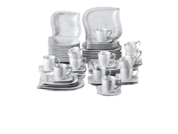 Vajilla de porcelana, servicio para 6/12, blanco, gris, 60 piezas OEM