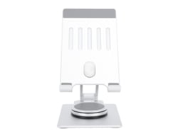 Soporte Para Teléfono Plateado Con Rotación De 360 Grados, Plegable, De Aleación De Aluminio, Estable, Accesorio Para Tabletas.