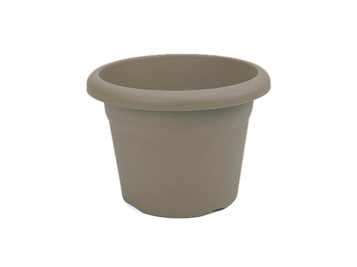 PLASTIKEN TERRA - Maceta Redonda Medida 26 cm 6L Taupe