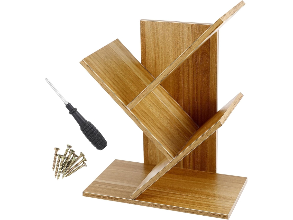 Estantería De Madera De Tres Niveles Con Forma De Árbol