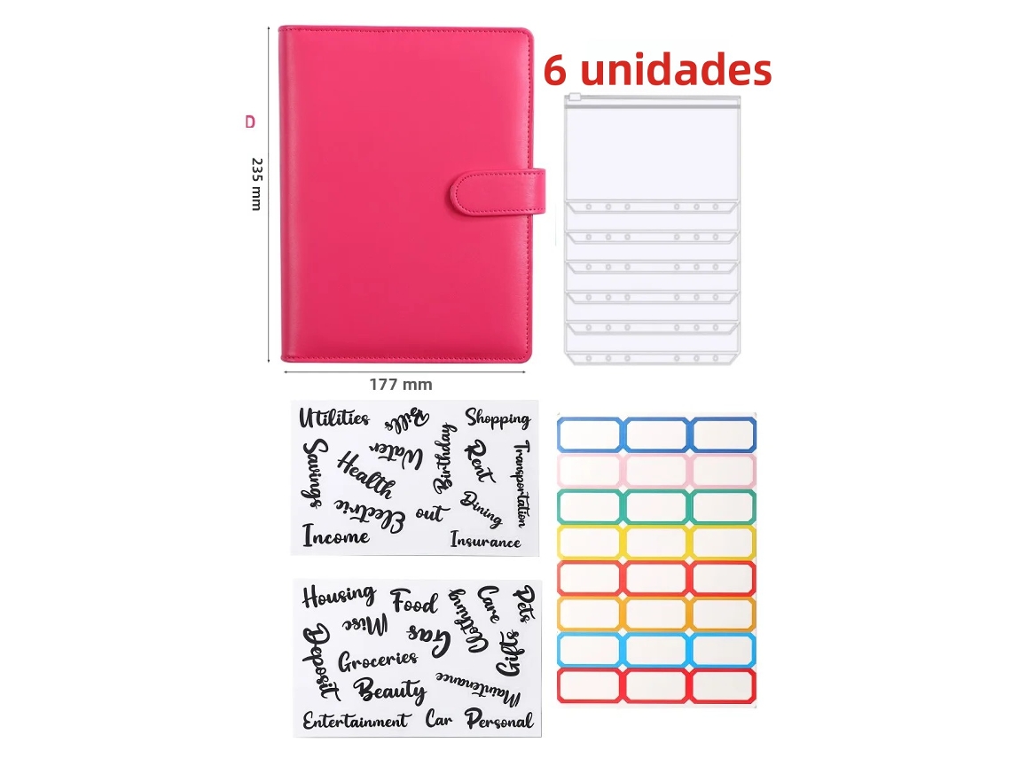 Carpeta MDUG A5 de piel sintética con ocho accesorios incluidos