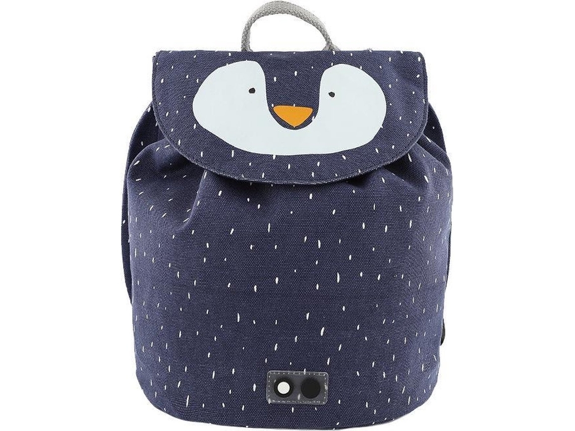 Mochila Escolar Mini Trixie, Modelo Mr. Penguin, Color Azul, Impermeable.