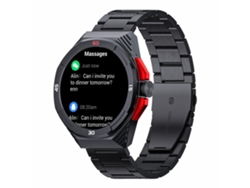 Smartwatch Lokmat Comet2 Pro en Cuero Negro, Pantalla HD de 1.46 pulgadas, Llamadas Bluetooth, Resistente al Agua hasta 5 ATM.