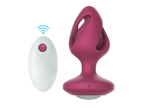 Vibrador anal con control remoto con 10 modos de vibración para adultos (rosa roja) YIZHOOD