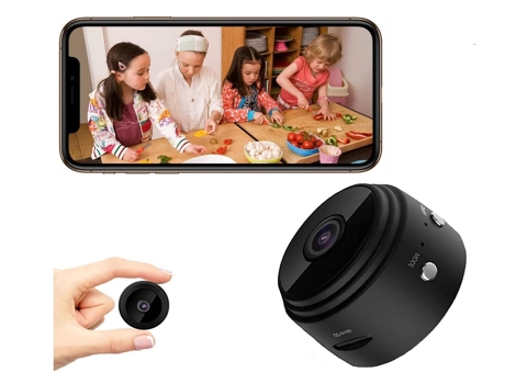 Mini cámara espía oculta 1080P Full HD Cámara WiFi magnética Detección de movimiento Cámara WiFi inalámbrica con audio y video (Negro)