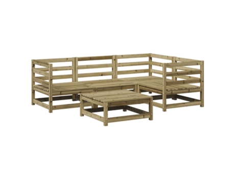 Conjunto 5 de sofás de jardín VIDAXL madera de pino impregnada