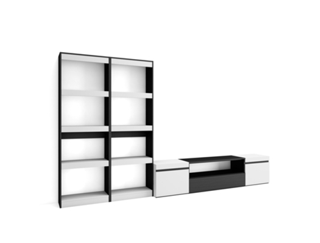 Muebles de Salón para TV 320x186x35cm Para TV hasta 80 Mueble Televisión Blanco y negro