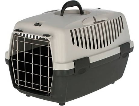 Transportín para Perros y Gatos KERBL Gulliver (Gris - 48x32x31cm - Plástico - Hasta: 6 Kg - S - Porte Pequeño)