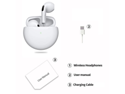 Auriculares Bluetooth (blancos), Con Cancelación De Ruido Táctil, Estilo Semi-intraural.