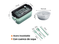 (verde) Lonchera De Acero Inoxidable 304, Diseño De Doble Capa, Apta Para Microondas, Ecológica.