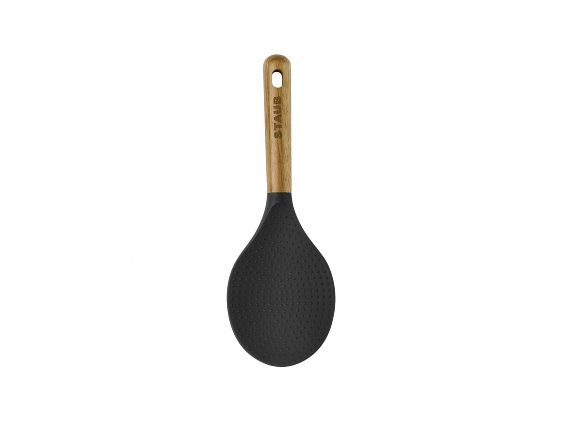 Cuchara para Arroz de Madera y Silicona 22Cm Da Staub Colores Negro