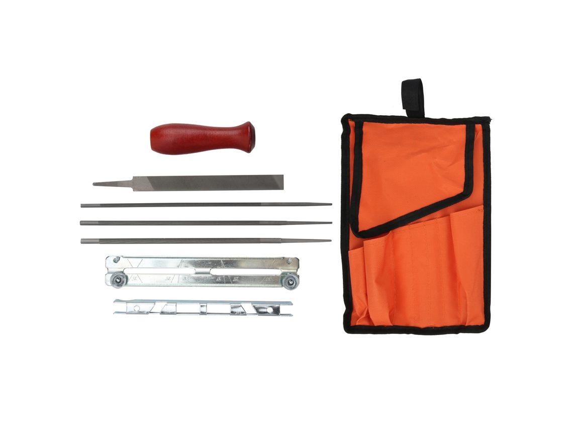 Kit De Afilado De Motosierra De 8 Piezas Con Discos De Lijado Y Bolsa De Almacenamiento Naranja.