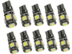 Conjunto De 10 Lâmpadas Led W5w 5050 5smd Para Sistema Can-bus Integrado Em Automóveis.