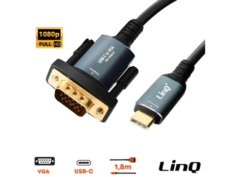 Plugues Usb-C Vga Full Hd Play LINQ Gris
