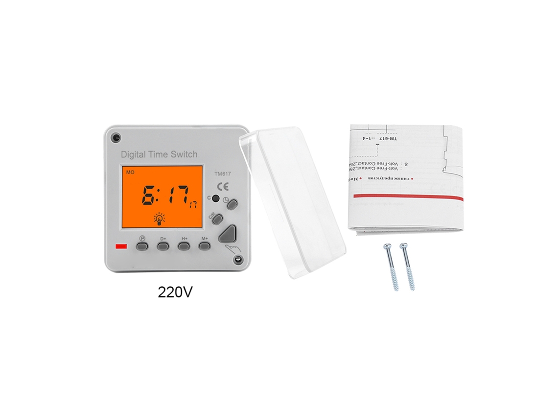 Temporizador Digital Programable Inteligente Con Pantalla Iluminada, 220 V, Duradero, Eléctrico.