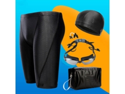 Omni-conjunto De Traje De Baño Elástico Transpirable, Gorro, Pinça Nasal, Tapones De Oído Com Bolsa Para Homem, Tamanho L