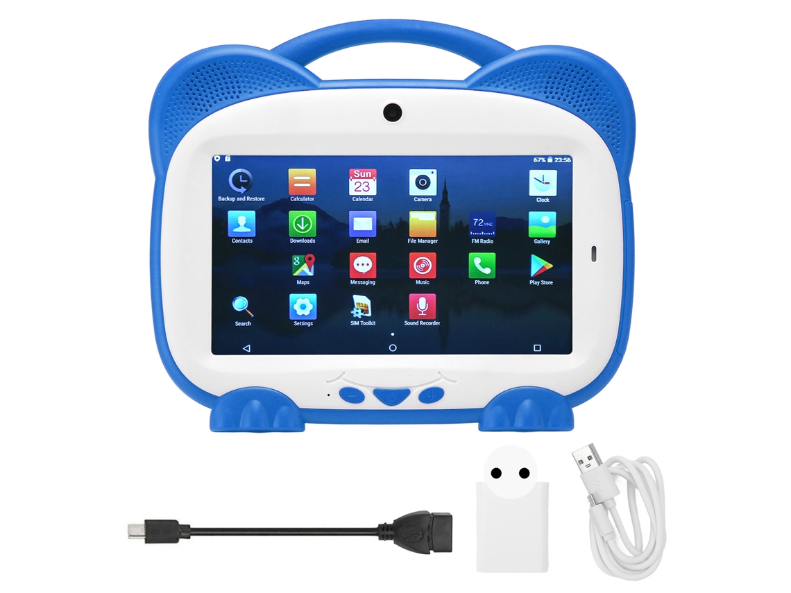 Tableta infantil de 7 pulgadas para Android 10.0, con Wi-Fi, Bluetooth y llamadas con luz dorada